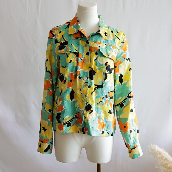 Richard Malcolm Linen Multicolor button-down top size 10P - Picture 1 of 3